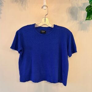 PURE COTTON Oversized Short Sleeve Cropped Crewneck T-Shirt